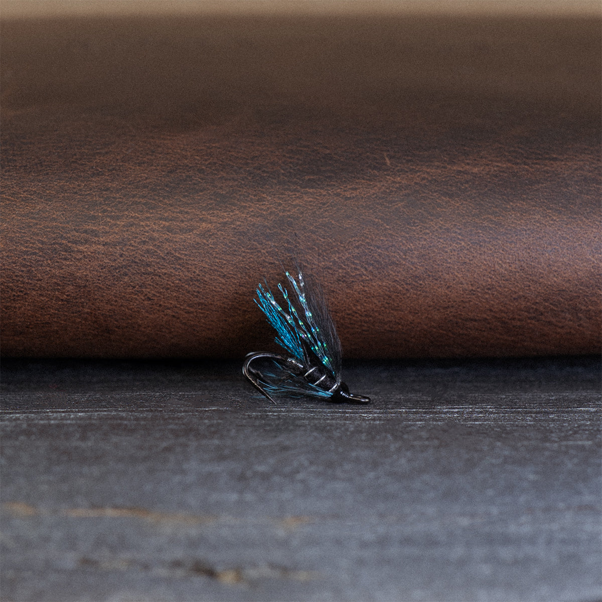 An Atlantic salmon fly named the Blue Lantern, designed by Félix Lamoureux for Atlantic salmon fly fishing.